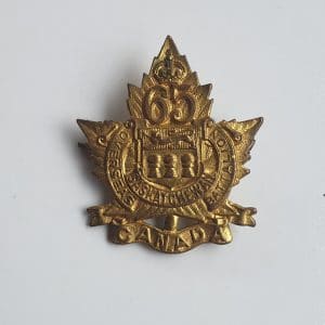 Canadian “65 Battalion” Sweetheart Brooch. Maker Marked However The Pin Missing.
