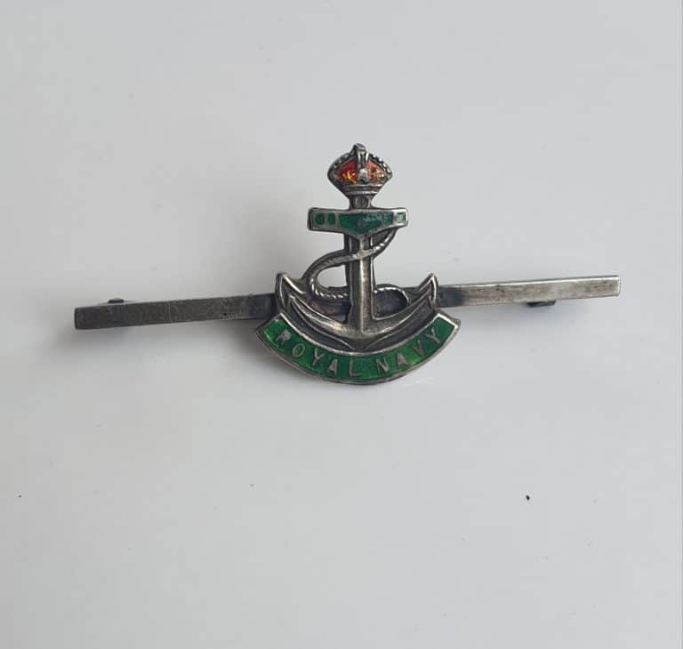 Royal Navy Sweetheart Brooch Stamped Silver. Pin Intact.