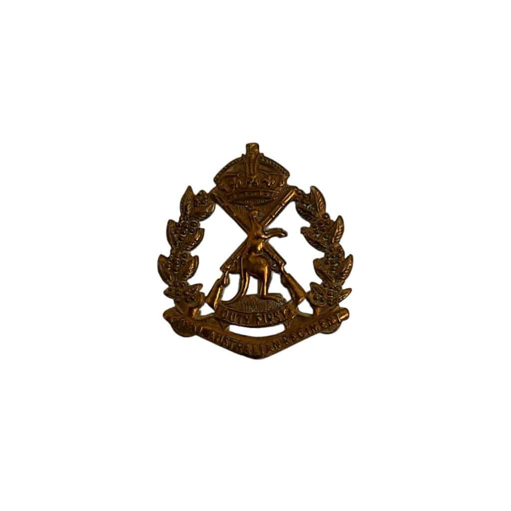 Royal Australian Regiment Brass Collar Badge KC 1948 53 A190 royal-australian-regiment-brass-collar-badge-kc-1948-53-a190